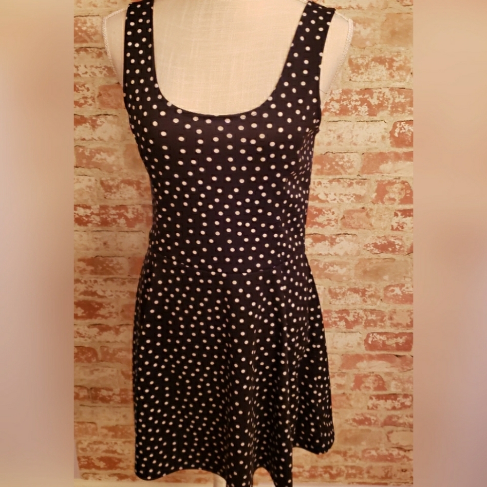 Black/White Polka fit & flare dress